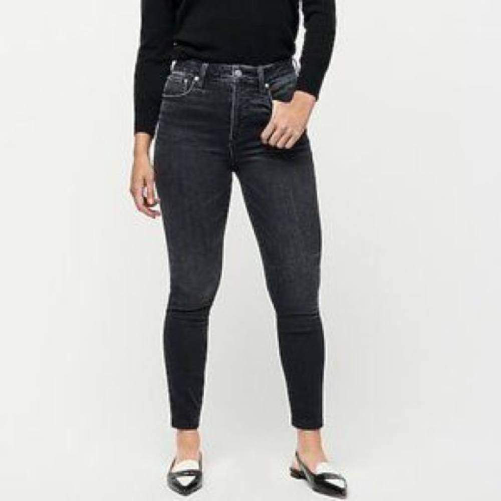 J.Crew Curvy Toothpick Black Charcoal Wash Jeans